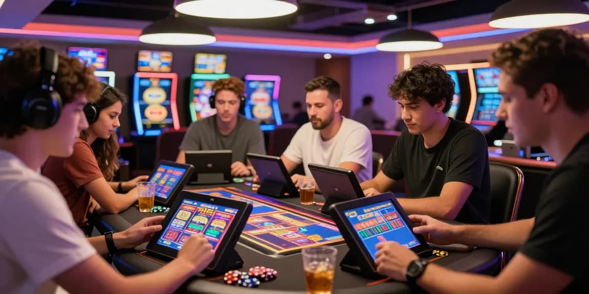 Players at a casino enjoying Bonus Buy slots, found at https://eliotsociety.org.uk/, showcasing excitement and engagement in gaming.