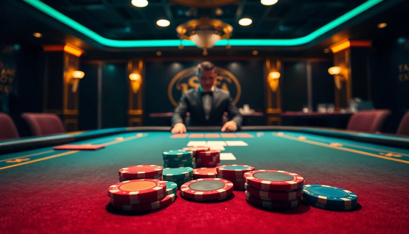 Experience the thrill of 18vip娛樂 with vibrant casino gaming tables and colorful chips.