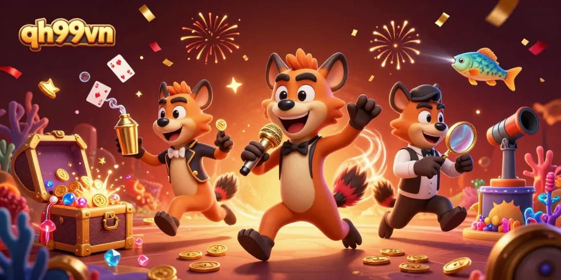 Experience the humor and excitement of the qh99vn comedy casino club with engaging hyena characters.
