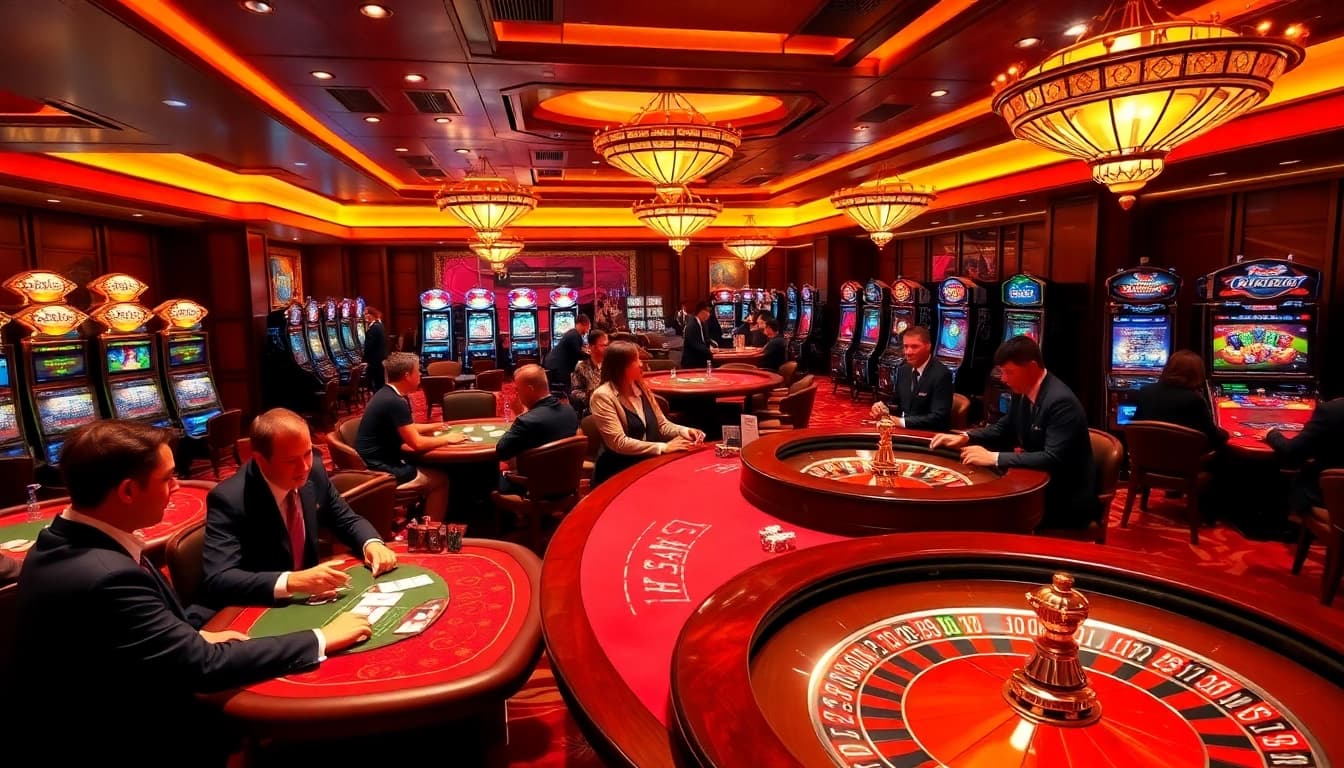 Exciting gaming at the luxury casino atmosphere of https://bem88.com with roulette and poker.