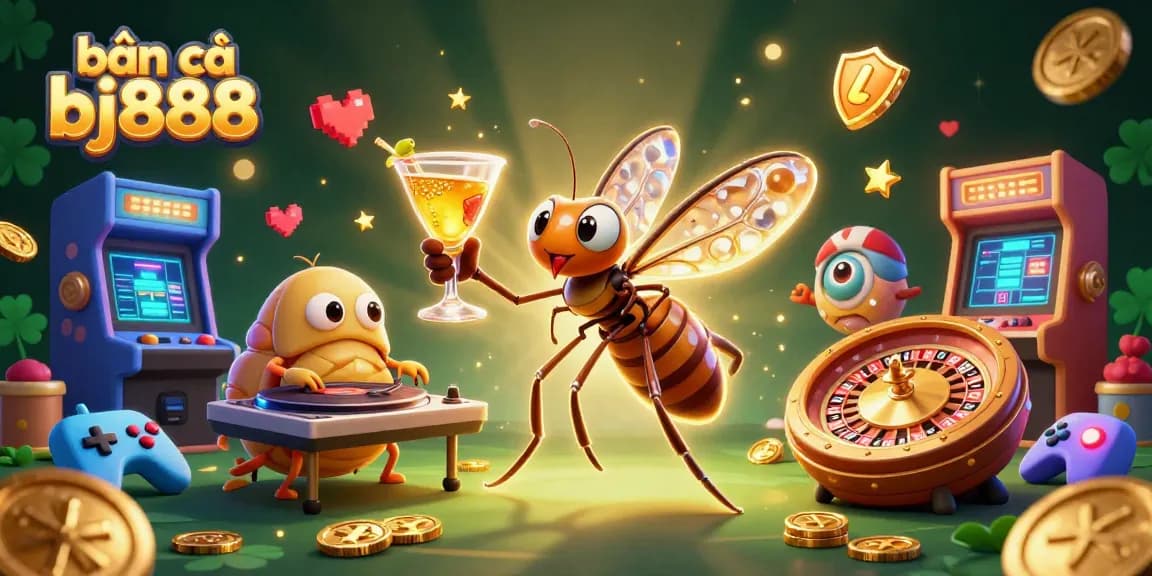 Catch the excitement of bắn cá bj888 with vibrant sea creatures and underwater treasures in this dynamic digital illustration.