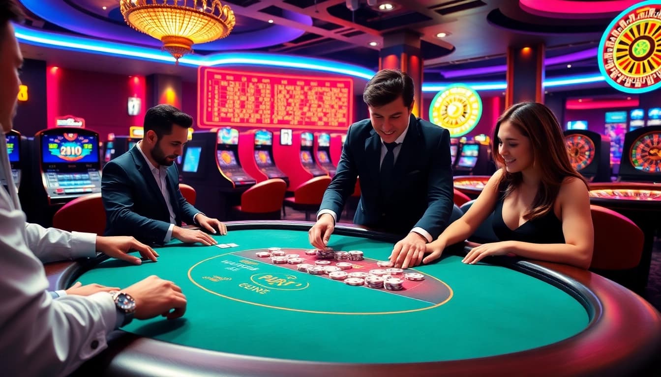 Players engaging in high-stakes poker action at king88 com vn online casino.