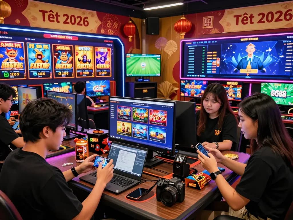 Engaging players on nhà cái gg88 platform, showcasing diverse game options and festive promotions for Tết 2026.