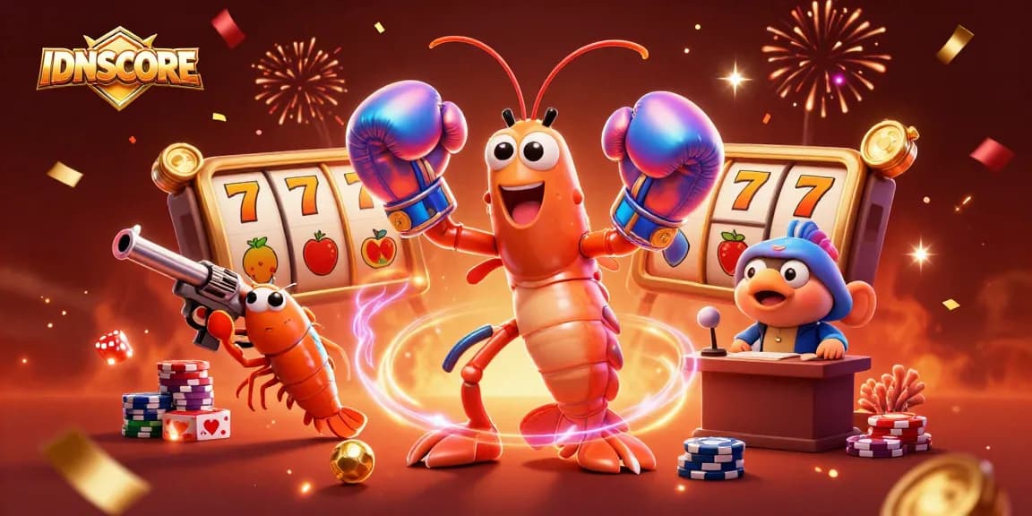 Experience the thrill of IDNSCORE in this vibrant casino scene showcasing excitement and winning moments.