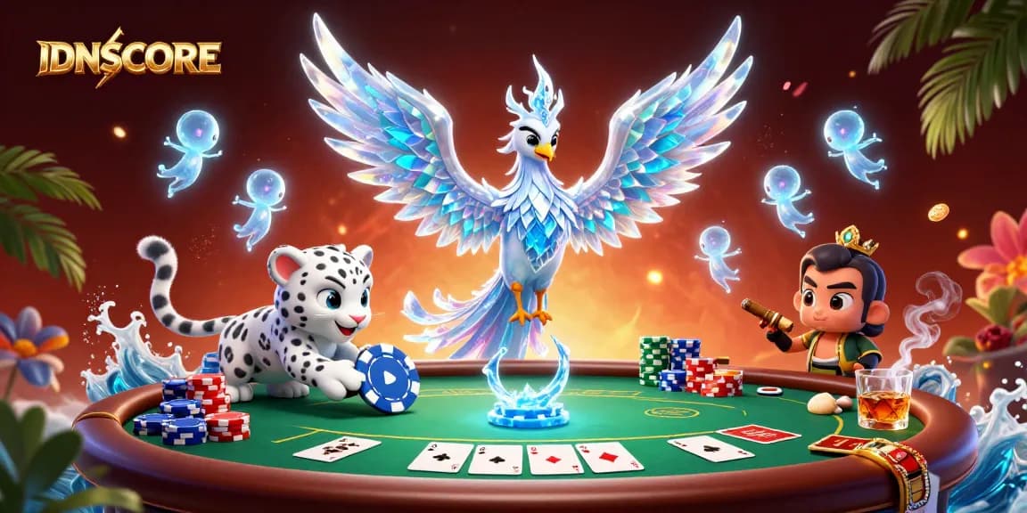 IDNSCORE players engage in thrilling poker competition with dynamic game elements.