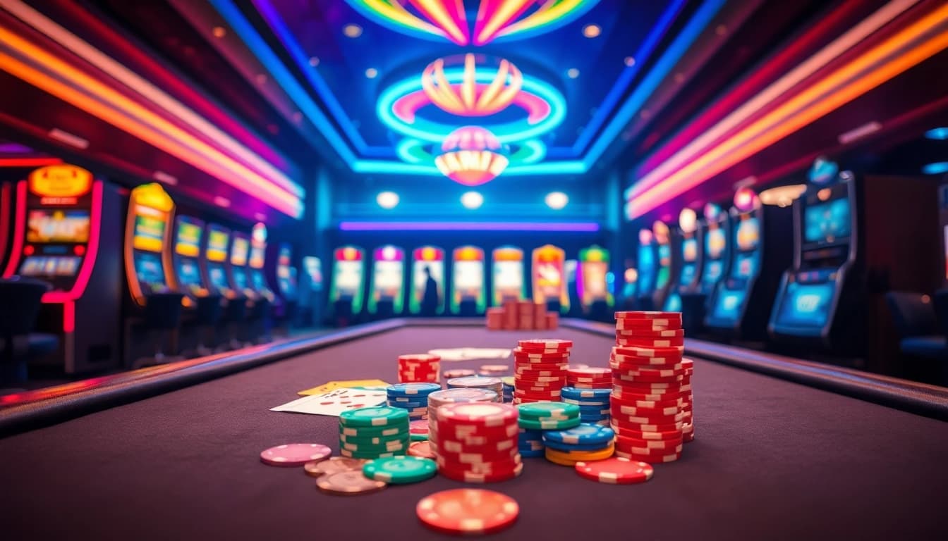 Experience the excitement at the best online casino with vibrant gaming elements and professional setup.