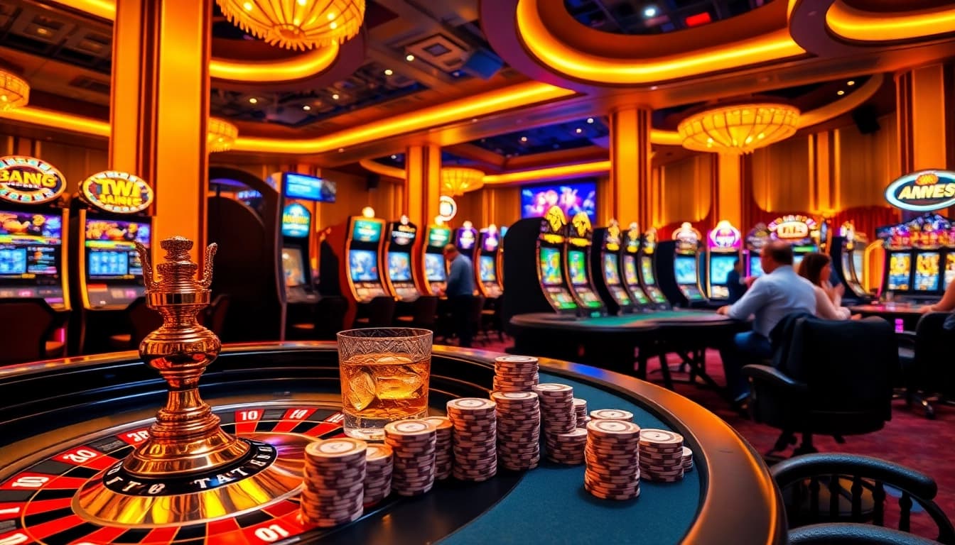 Experience the excitement of 99okvip.it.com with professional gamblers at a luxurious casino table.