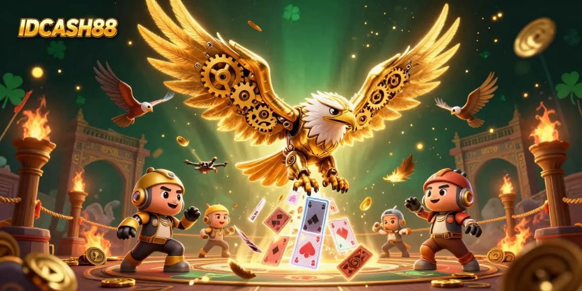 Experience thrilling gameplay at IDCASH88 with immersive 3D casino elements and dynamic illustrations.