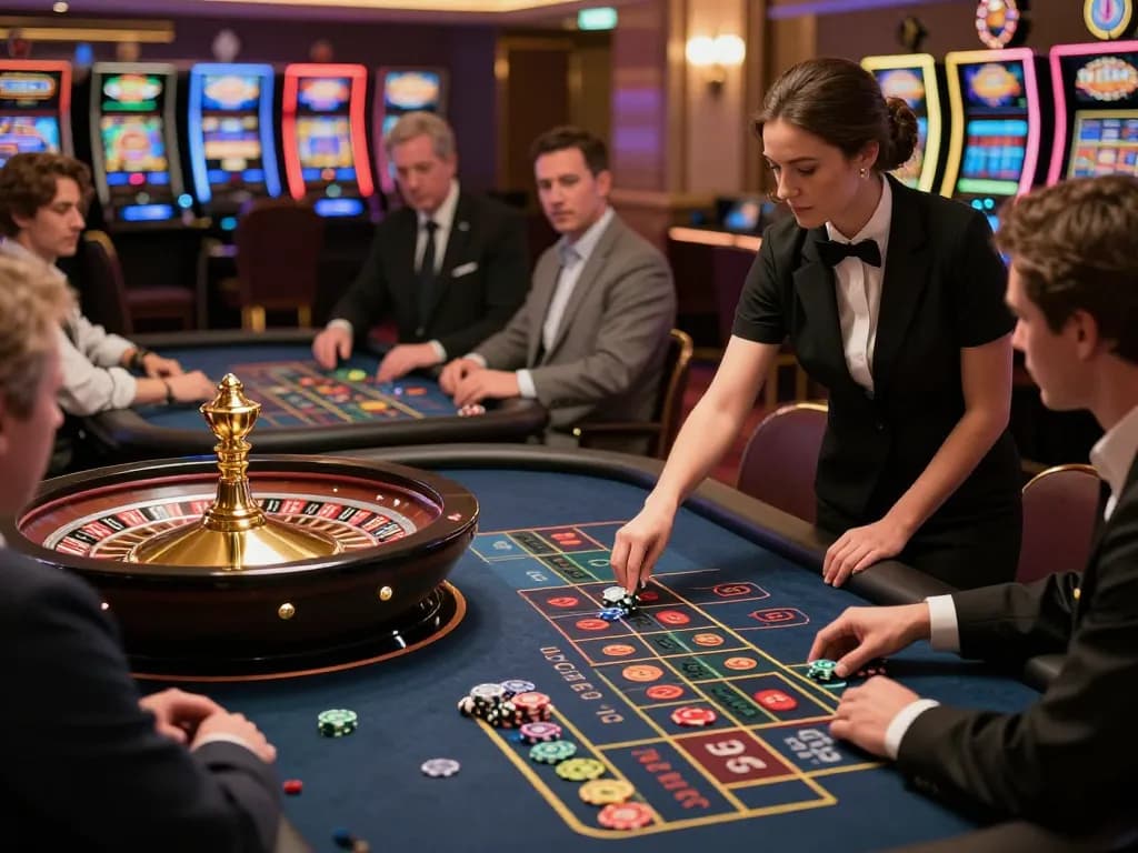 Experience the excitement of placing bets at BL555's roulette tables in a luxurious setting.