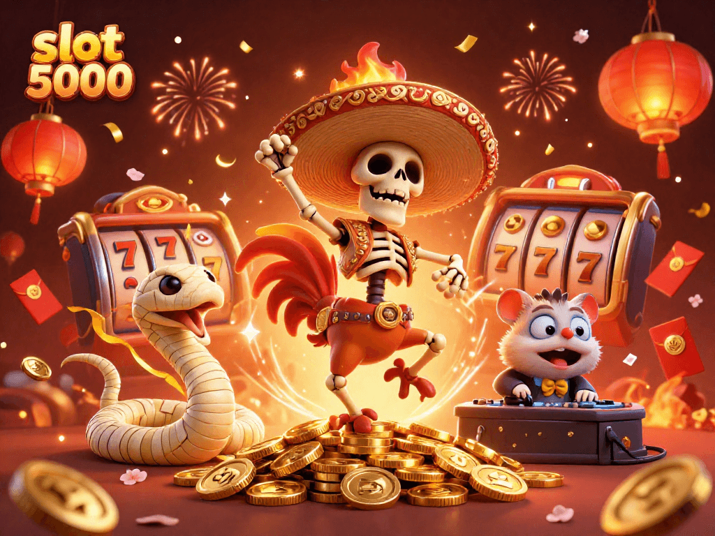 Experience exciting wins with slot 5000 at a vibrant online casino, featuring lively characters and colorful game elements