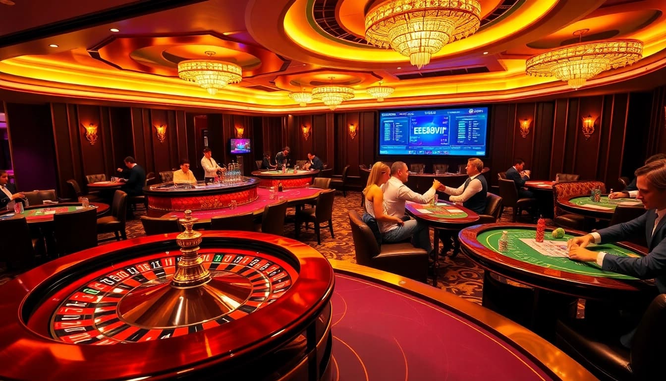 Experience the excitement of ee88vip with engaging casino games and vibrant gambling atmosphere.