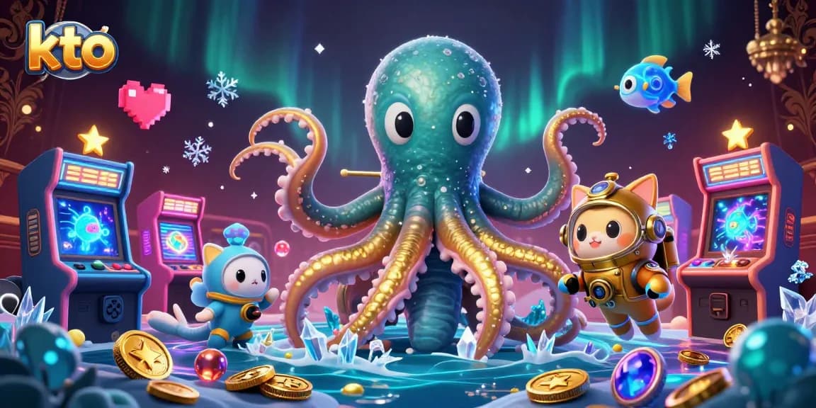 Engage with the thrilling world of kto in this vibrant 3D casino adventure featuring a kraken and diving cat.