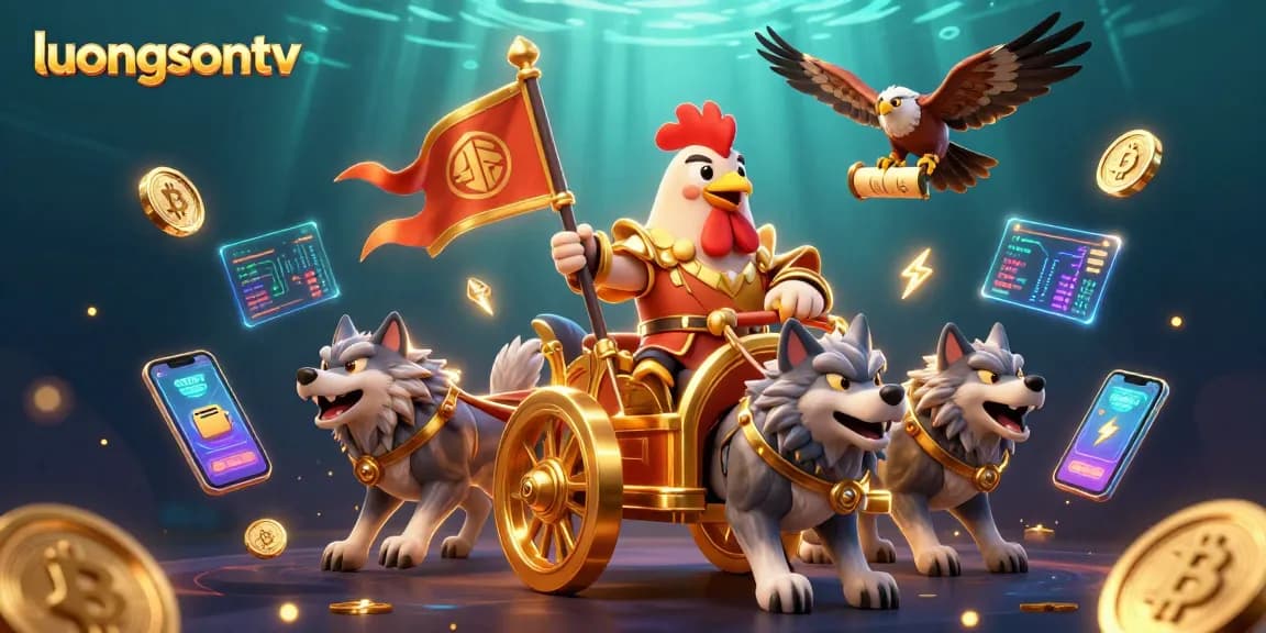 Experience thrilling moments with luongsontv in a vibrant digital gambling adventure featuring dynamic characters and crypto elements.