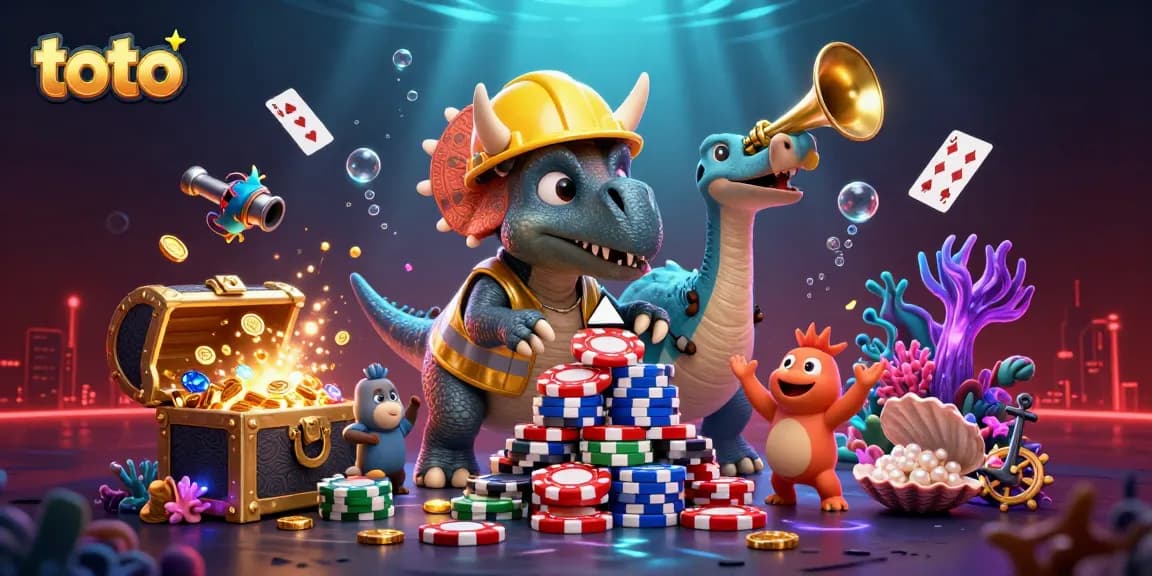 Celebrate big wins at toto with a dynamic scene showcasing vibrant characters and casino elements.