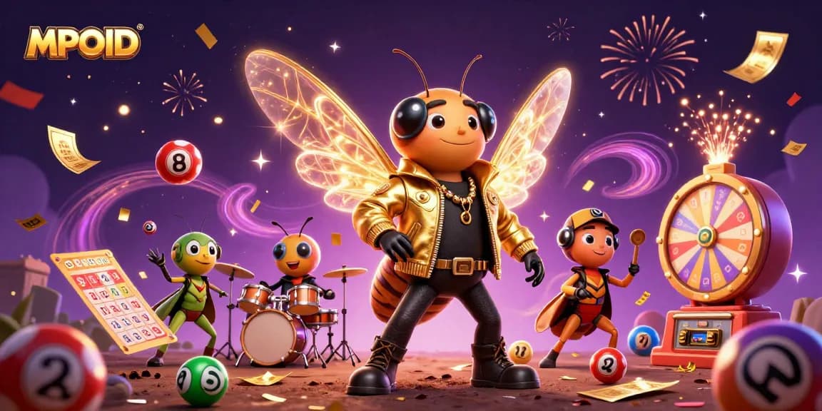 Experience the thrill of winning with MPOID in a dynamic casino scene featuring vibrant lottery action.