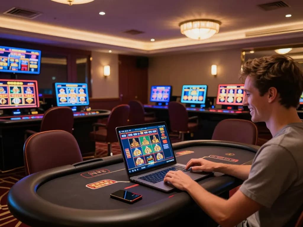 Engaging the gameplay experience on ทางเข้าzood24 with multiple gaming screens displayed in a cozy home environment.