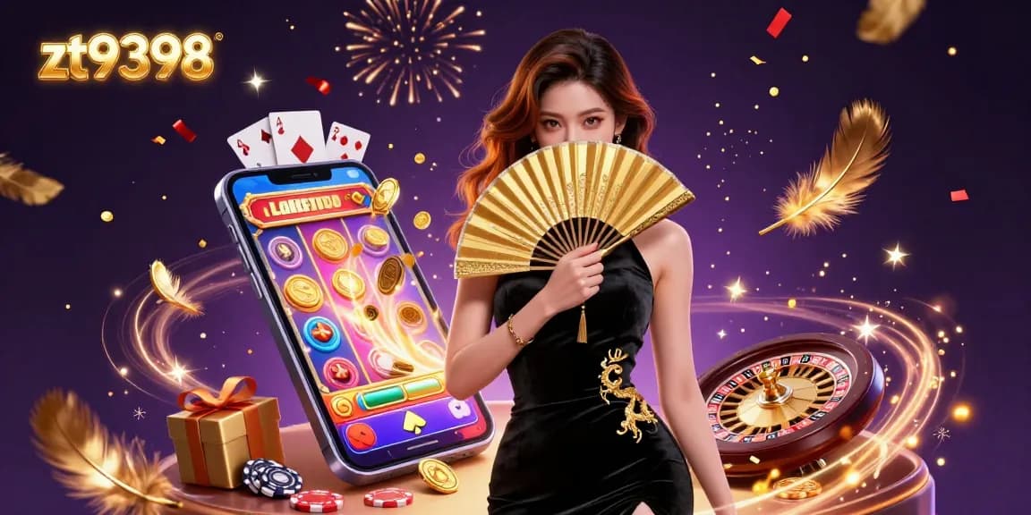 Engage with the vibrant zt9398 casino experience, showcasing slots and dynamic gaming elements.