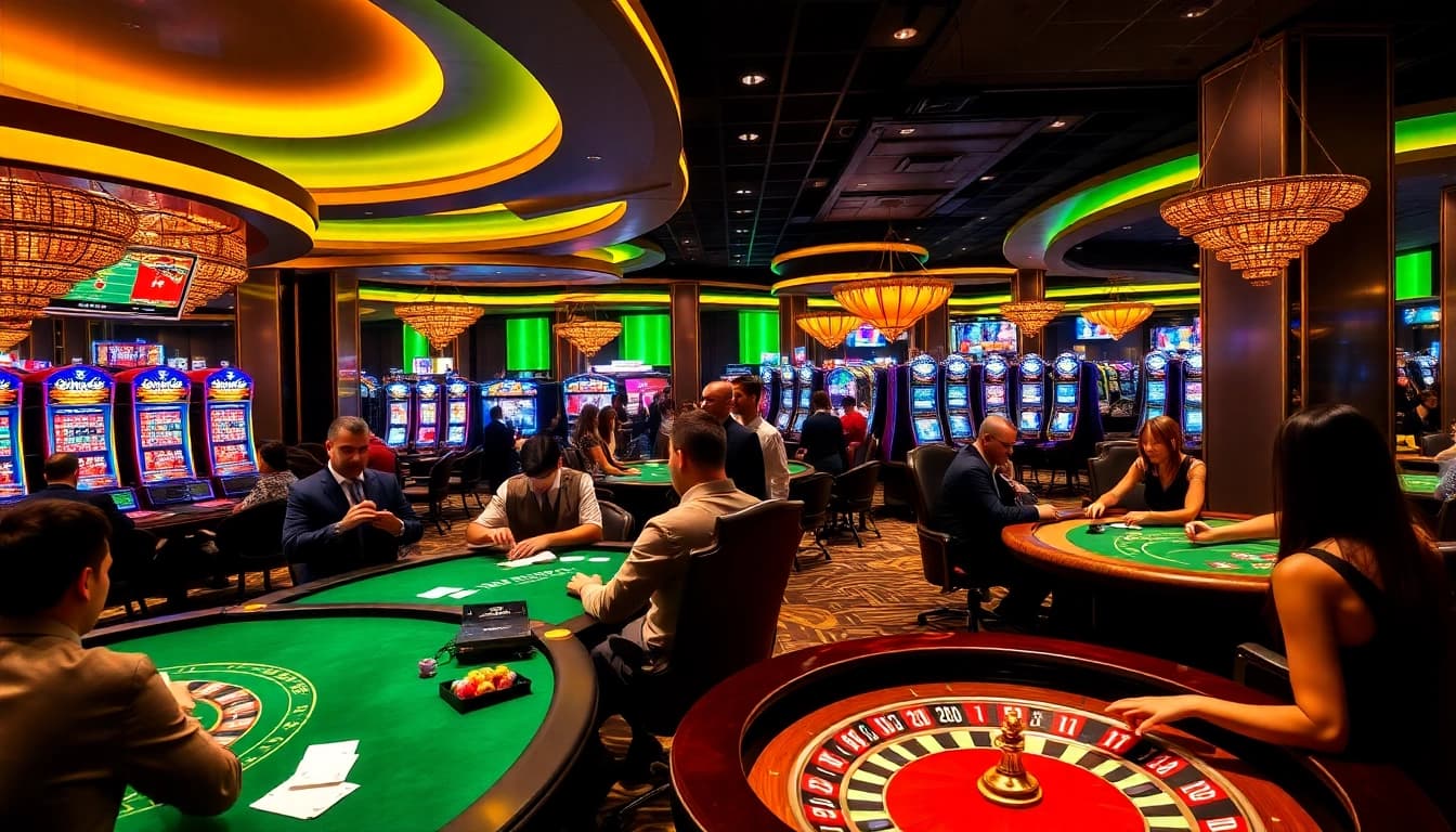 Players winning big at Jun88 casino tables, showcasing the excitement of gambling.