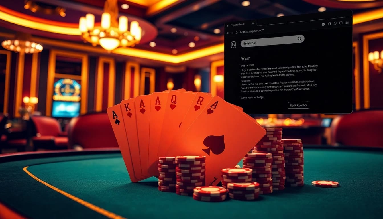 Playing cards and poker chips at a upscale casino scene emphasizing hidden wiki.