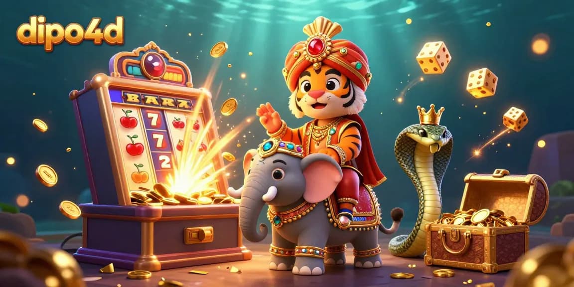 Engaging dipo4d casino illustration featuring a vibrant jackpot scene with colorful elements.