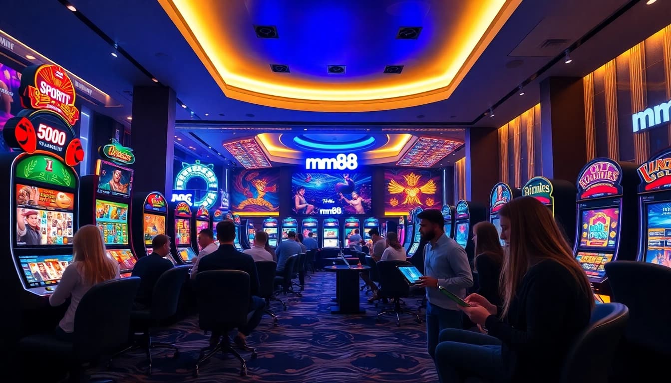 Exciting online gaming scene showcasing mm88's diverse offerings in a modern casino-like interface.
