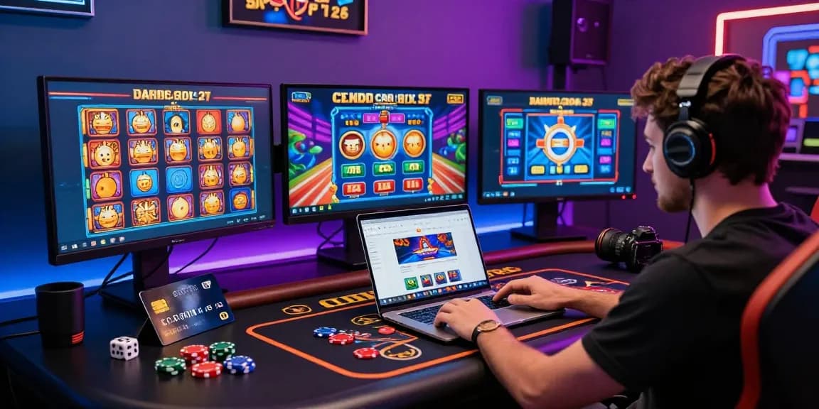 Experience the excitement of credit card casinos with vibrant gaming visuals and gaming technology capturing the thrill of online gambling.