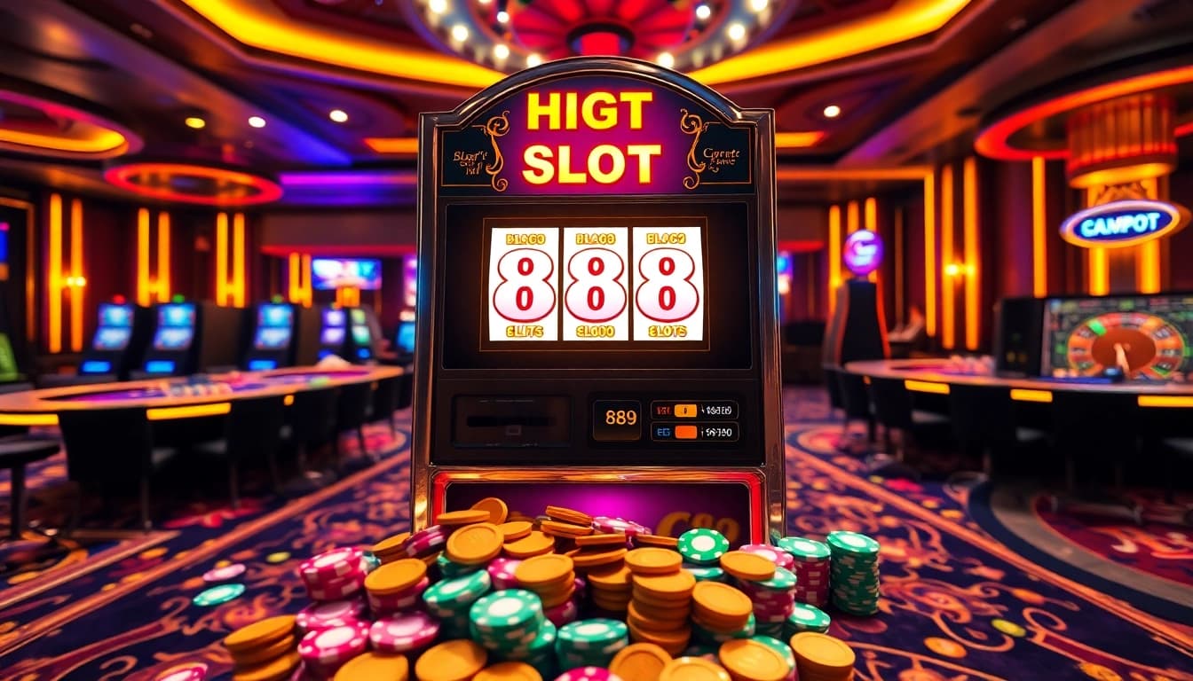 Spin to win jackpots on the high-stakes Slot 88 machine in a vibrant casino.