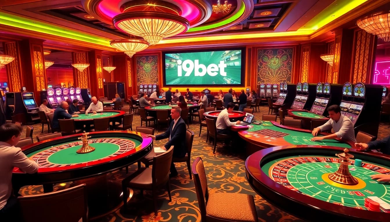 Experience an exhilarating gaming atmosphere with i9bet at a luxurious casino table.