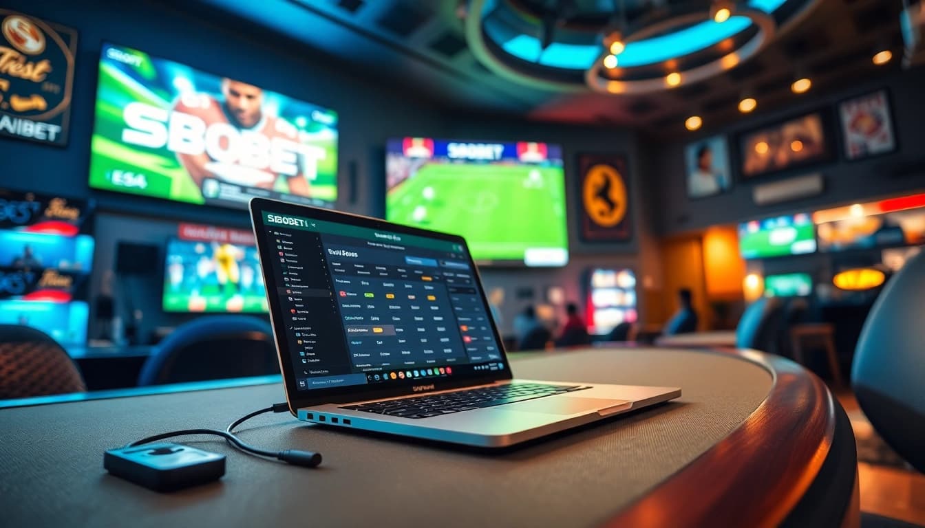 SBOBET online sports betting interface with live events, showcasing user engagement and excitement.