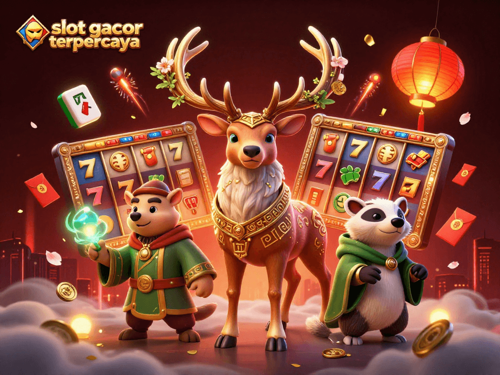 Join the excitement of slot gacor terpercaya with vibrant characters and dynamic casino elements.