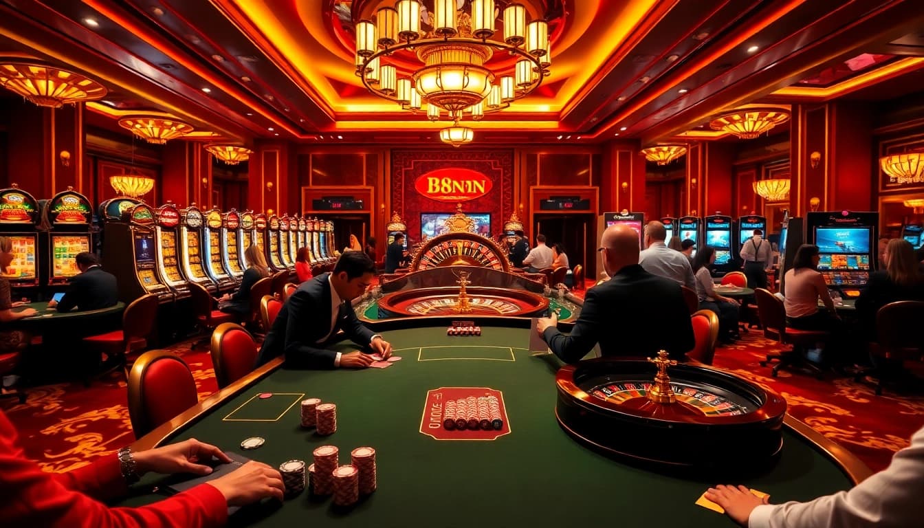 Experience thrilling gaming at 88nn with vibrant tables, poker chips, and roulette wheels.