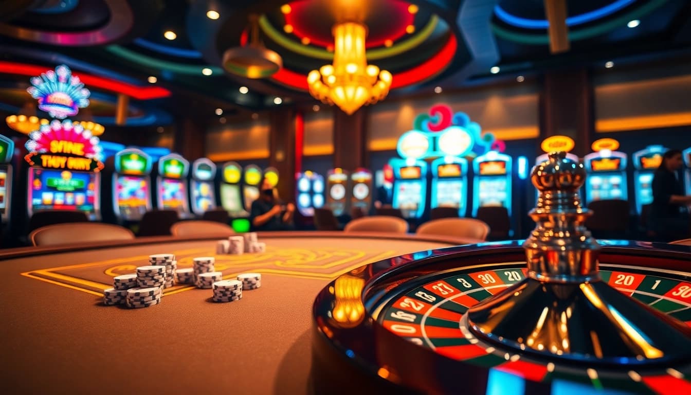 Daga players strategizing at a luxurious poker table in an elegant casino setting.