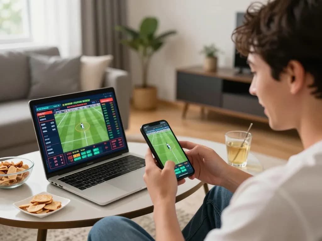 Soi Kèo user placing sports bets on smartphone, showcasing an engaging and strategic online betting environment.
