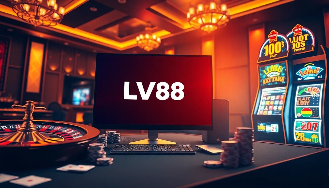Experience the excitement of LV88 with interactive casino games and vibrant gambling visuals.