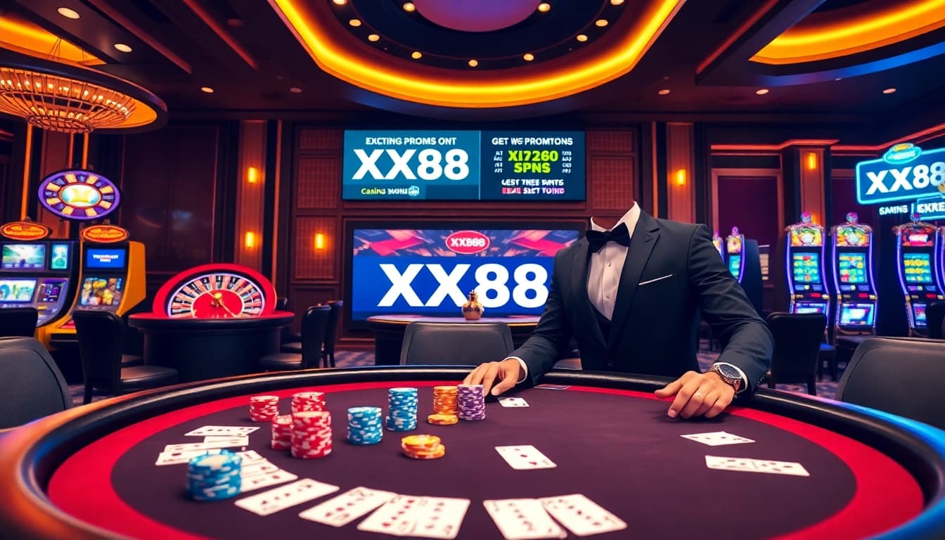 Players engaging in poker at XX88, showcasing excitement and top-tier casino experience.