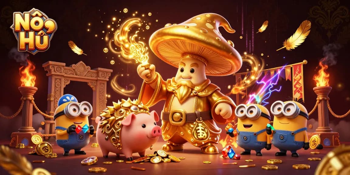 Spin for fortune and excitement at Nổ Hũ, featuring vibrant characters and engaging jackpot themes.