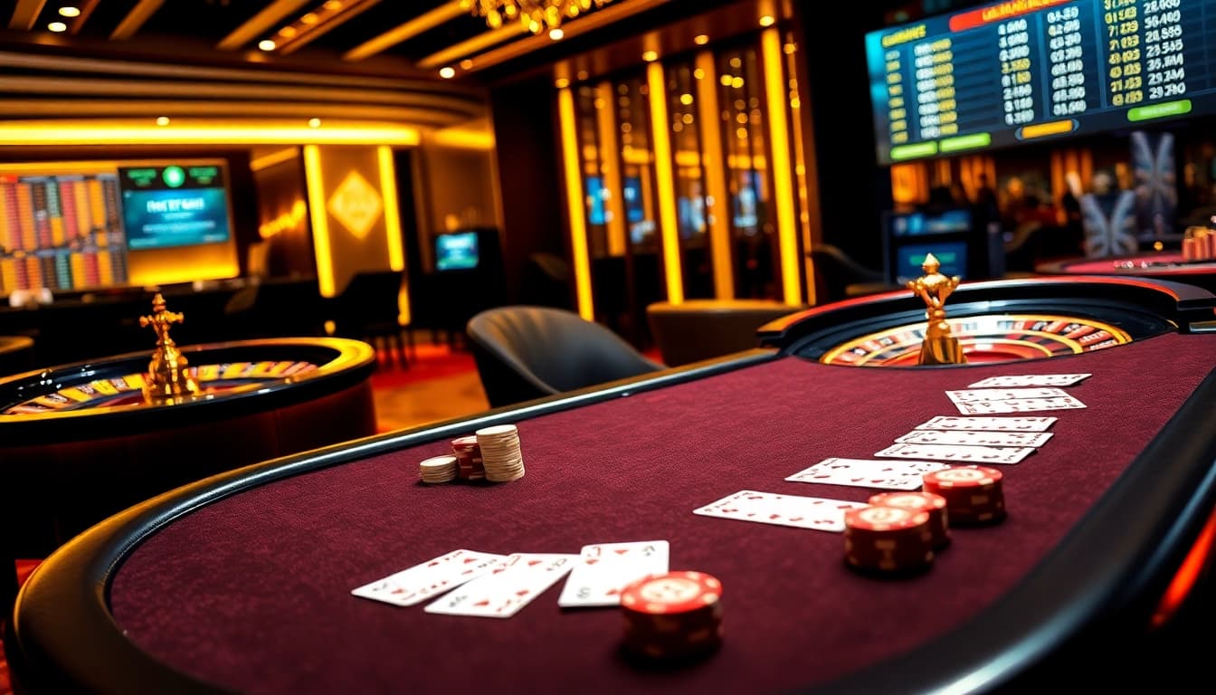 Experience high-stakes excitement at inatogel88 with a luxurious poker scene featuring elegant chips and cards.