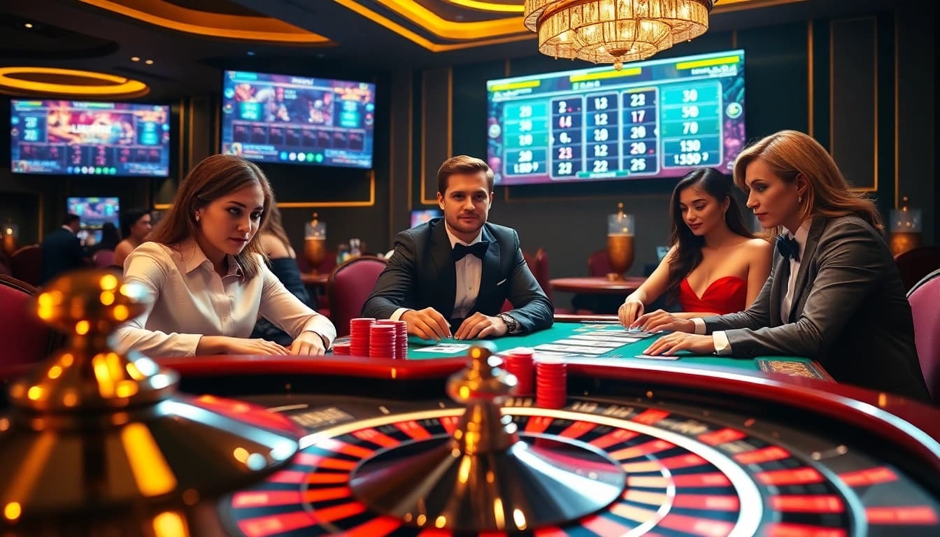Experience thrilling gameplay at Luck8 casino with vibrant tables and engaged players.