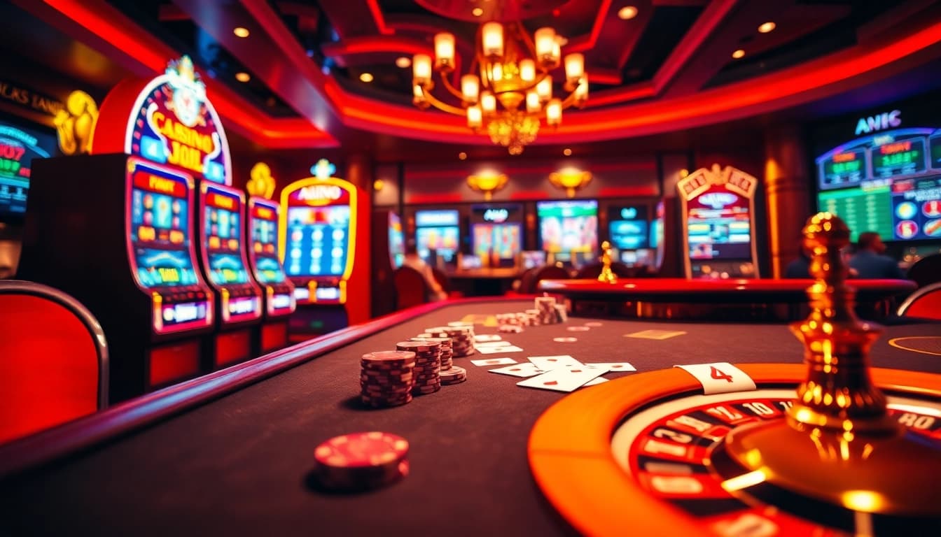 Players enjoying various games at AU88 casino, featuring vibrant tables and modern slots.