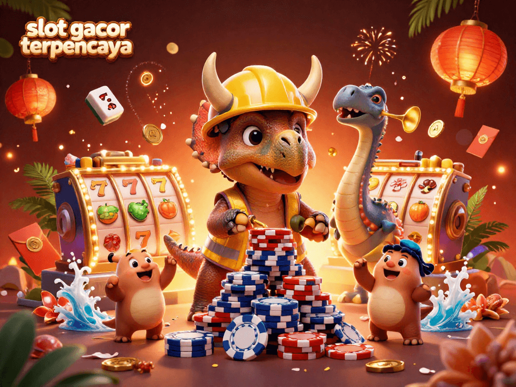 Experience thrilling gameplay with slot gacor terpercaya in this vibrant illustration featuring dynamic characters and symbols.