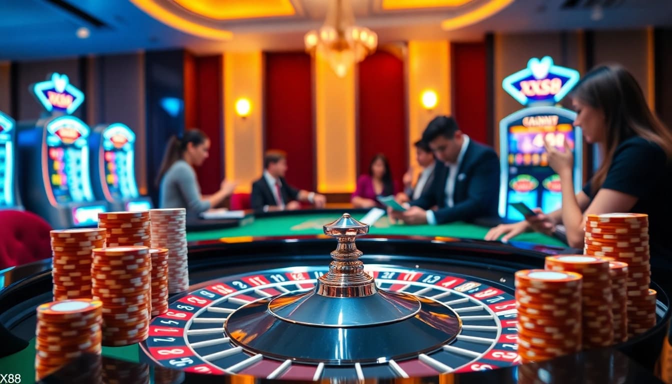 Playing blackjack at XX88 casino with vibrant cards and exciting atmosphere.