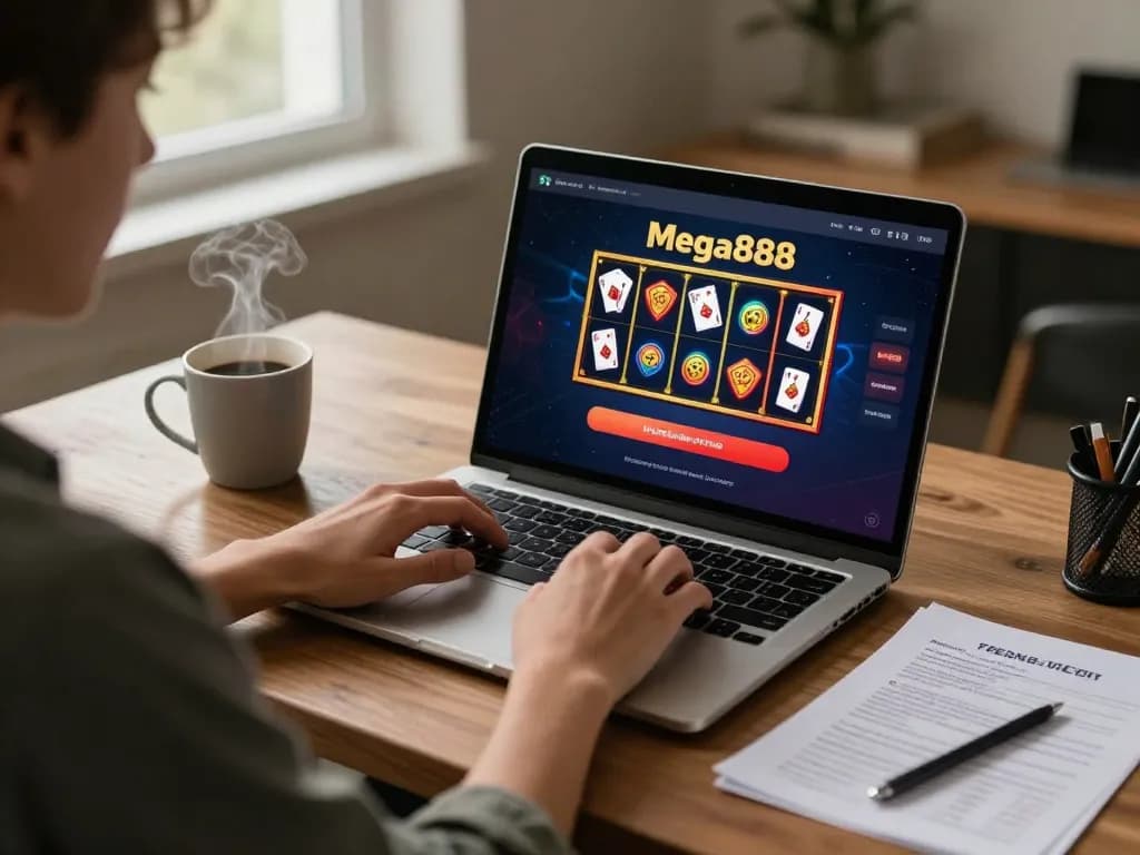 Engage with the login mega888 screen while planning your gaming strategy in a comfortable home office.