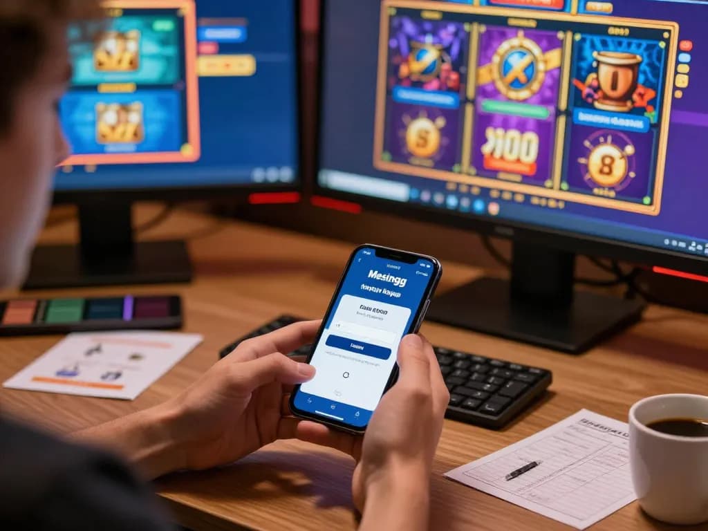 Engaging in mesingg login through smartphone, showcasing vibrant online gambling interface with strategic play.