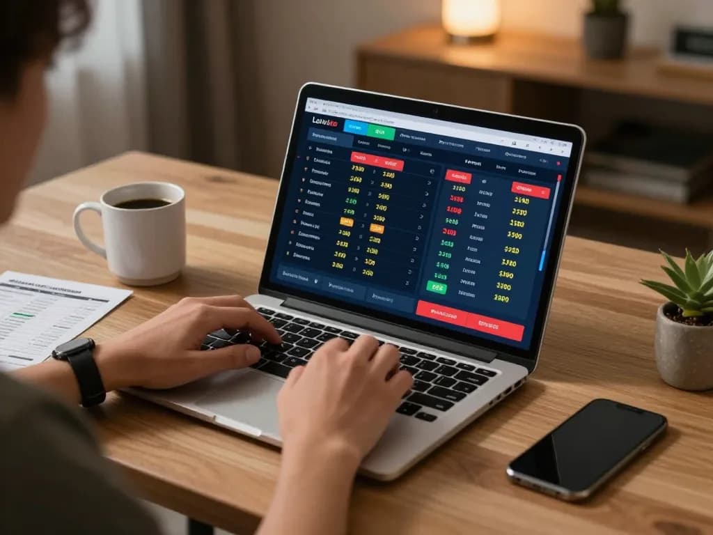 Engage with dash88 betting insights at home with a laptop and live odds display.