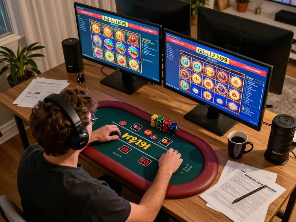 Pemain yang terlibat dalam permainan strategis di platform kasino online gg999 dari pengaturan rumah yang nyaman