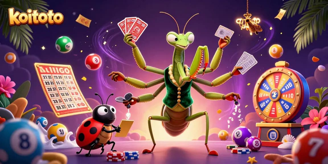 Koitoto engages players with colorful lottery elements and an animated casino setting.