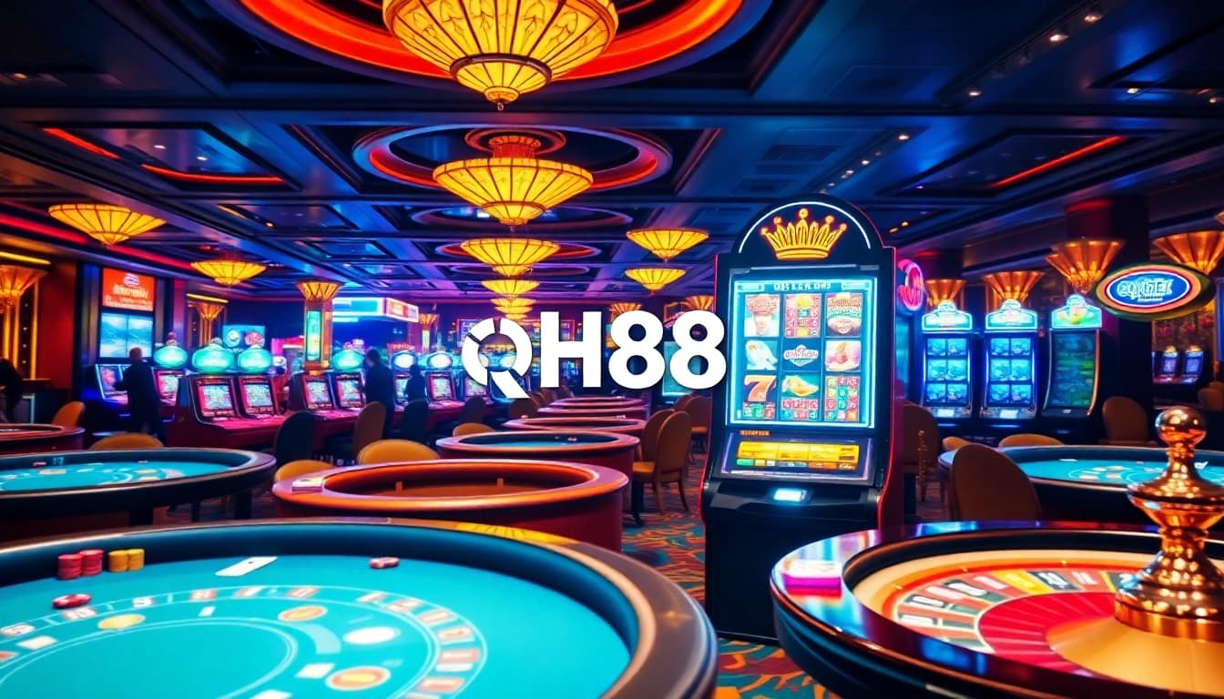 A player enjoying a thrilling moment at qh88 online casino, highlighting exciting gambling experiences.