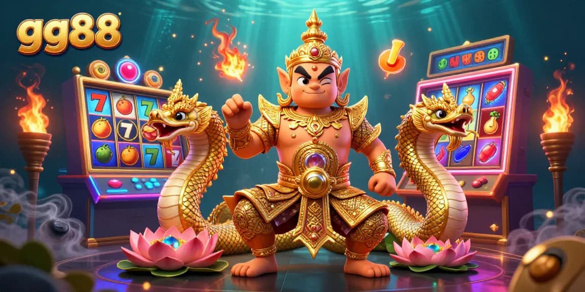 Play exciting slot games like gg88 with vibrant characters and dynamic game elements in a cinematic casino scene