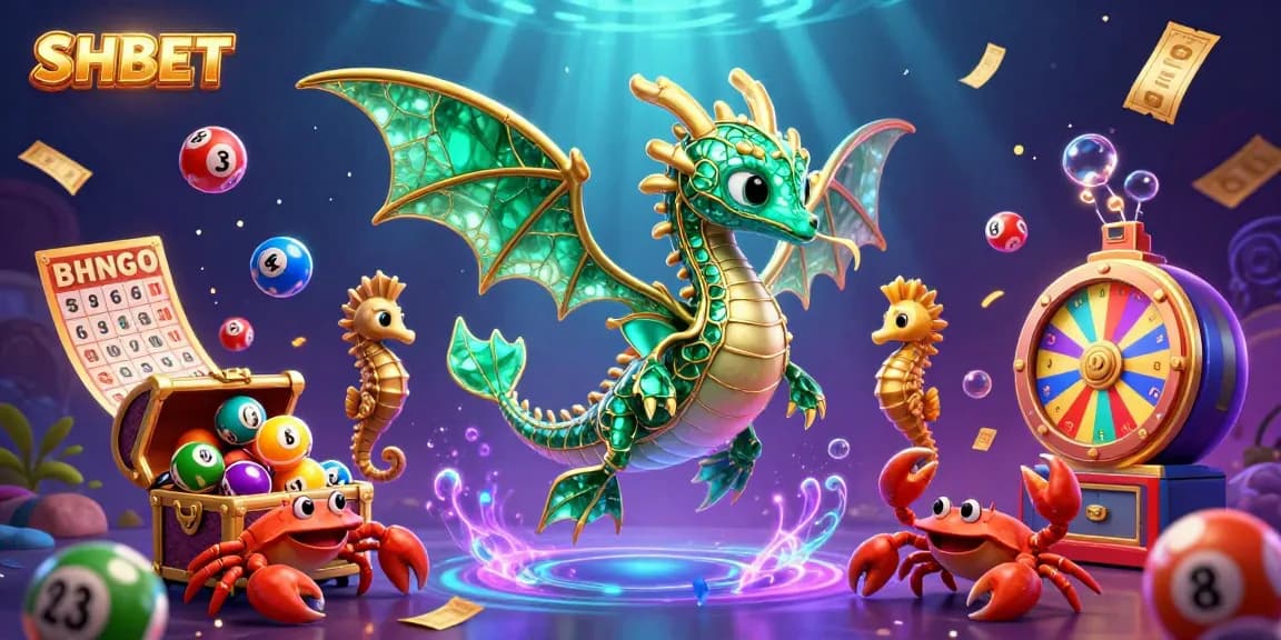 Engage with SHBET and enjoy vibrant casino action featuring a dragon and vibrant game elements.