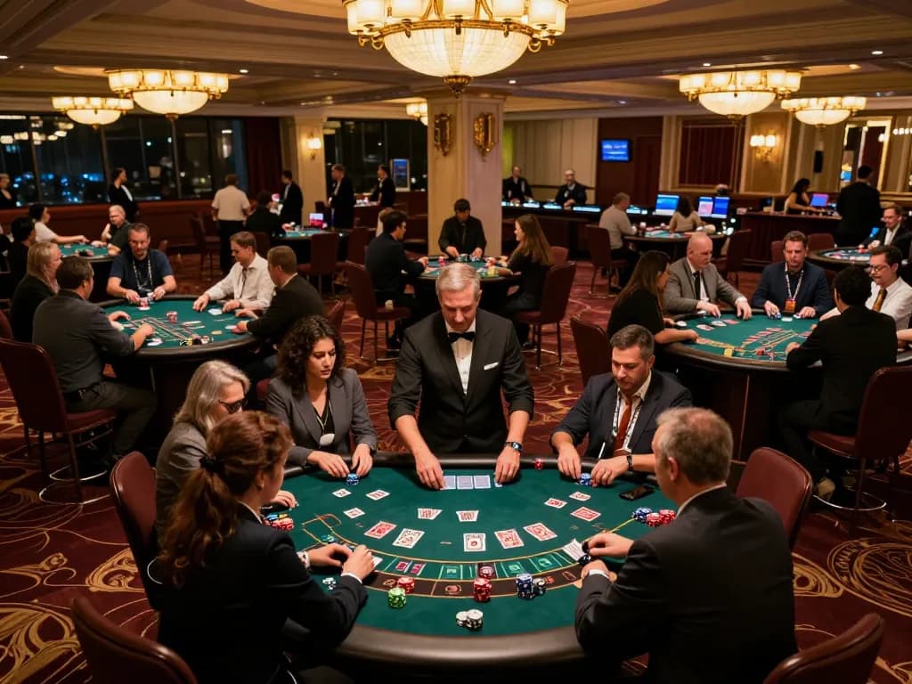 Engaging players in strategic gameplay at da88 blackjack tables in a bustling casino